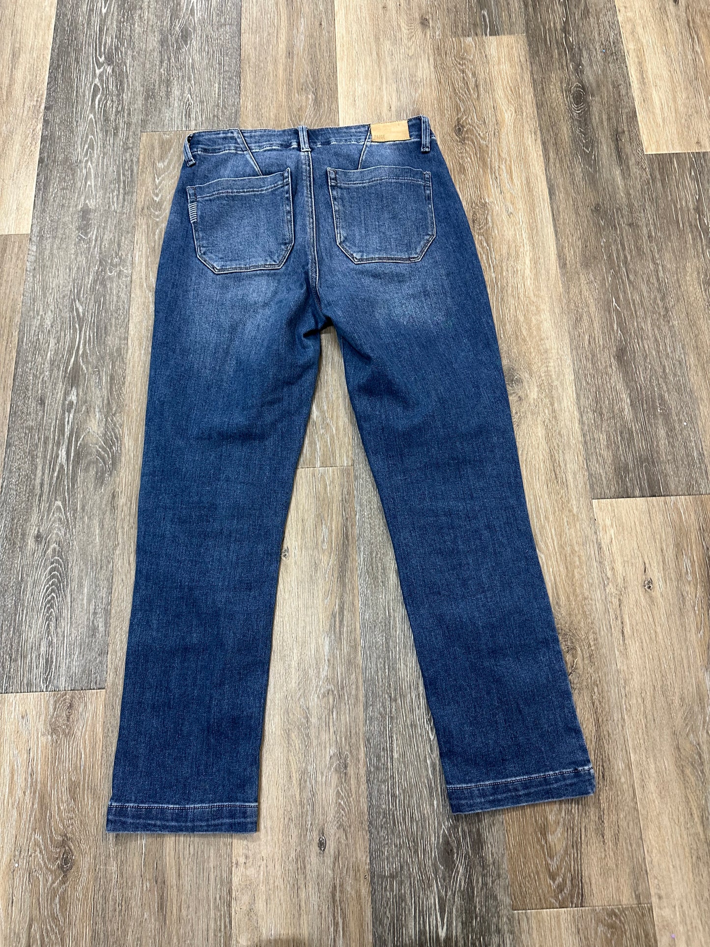 Jeans Straight By Paige In Blue Denim, Size: 4