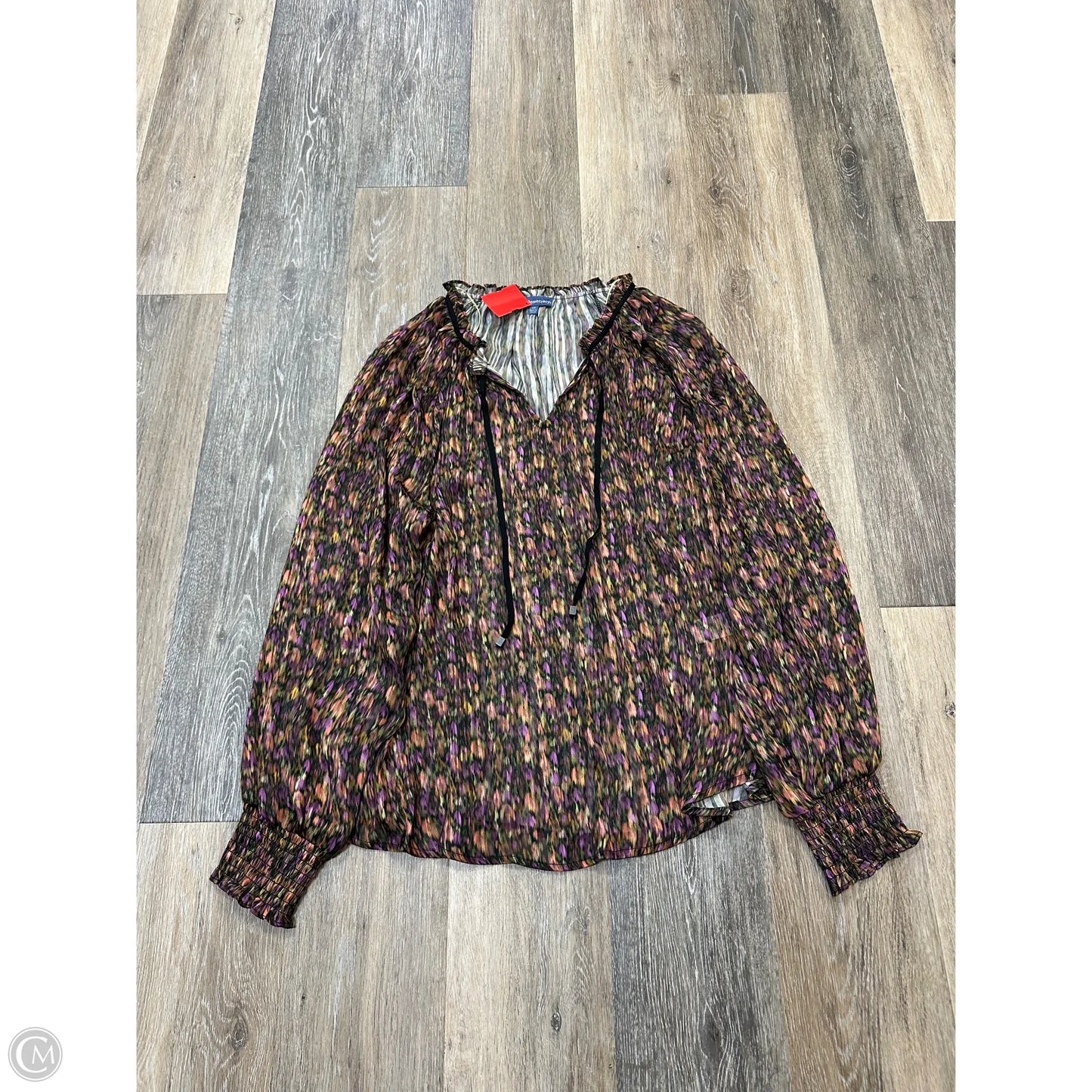 Blouse Long Sleeve By Democracy In Multi-colored, Size: 1x