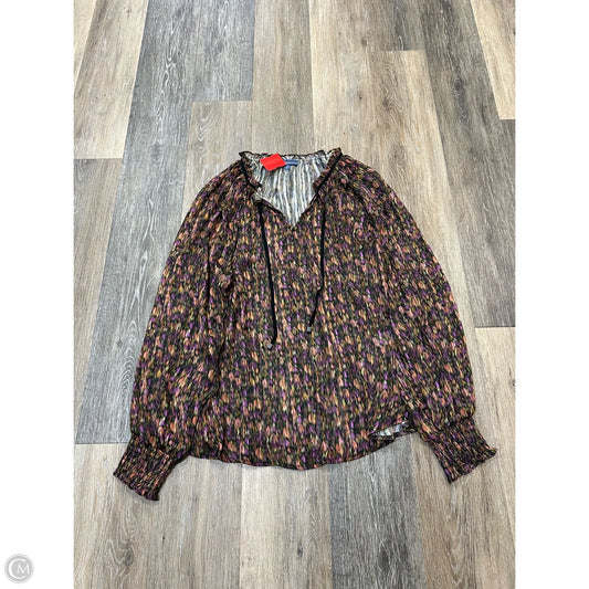 Blouse Long Sleeve By Democracy In Multi-colored, Size: 1x