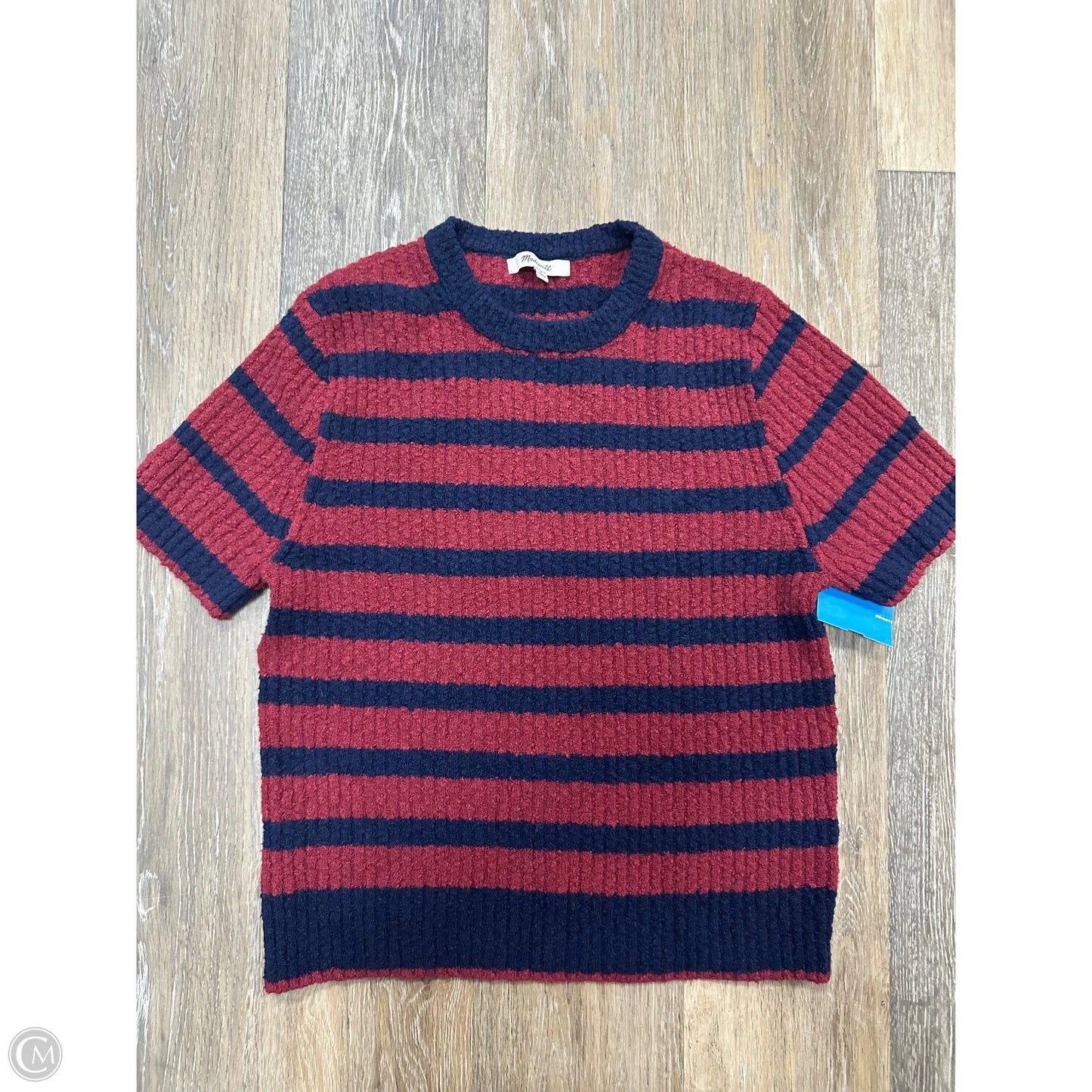 Sweater Short Sleeve By Madewell In Striped Pattern, Size: M