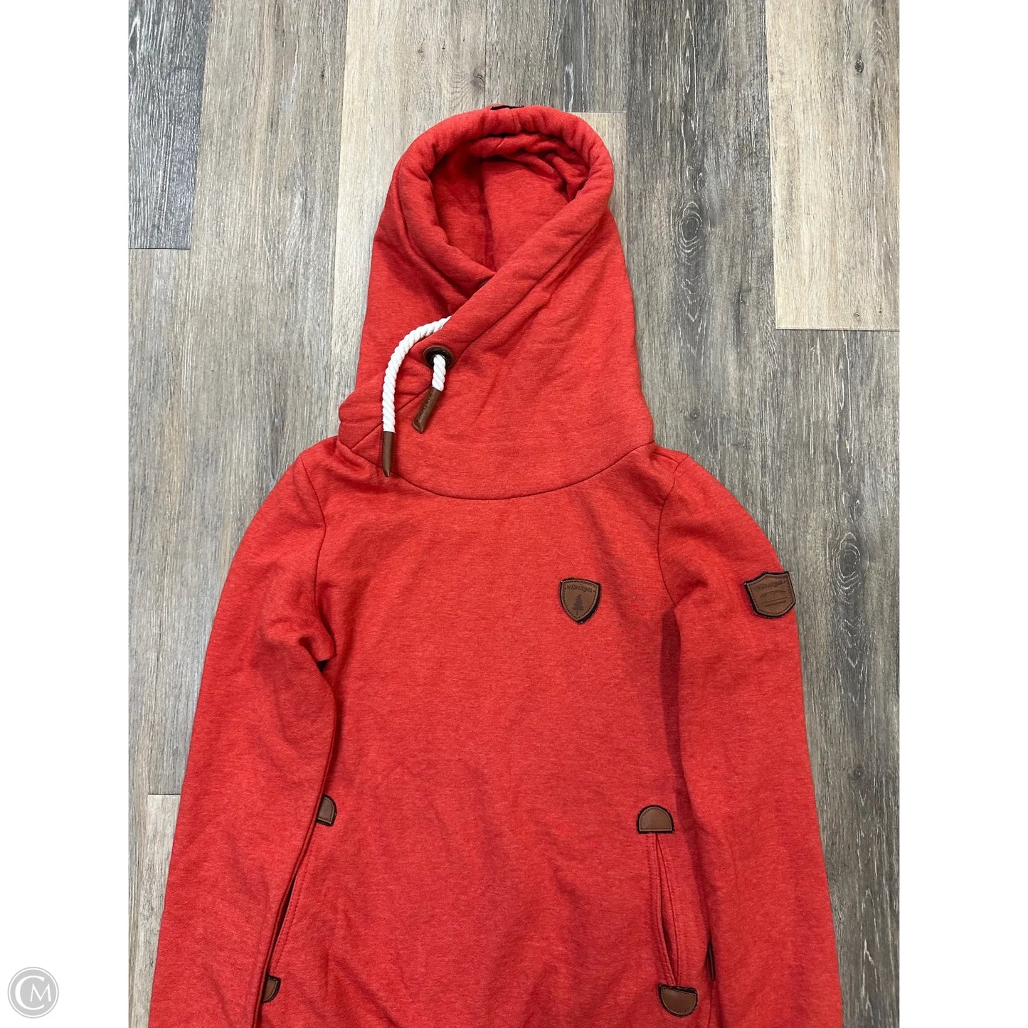 Athletic Sweatshirt Hoodie By Wanakome In Orange, Size: M