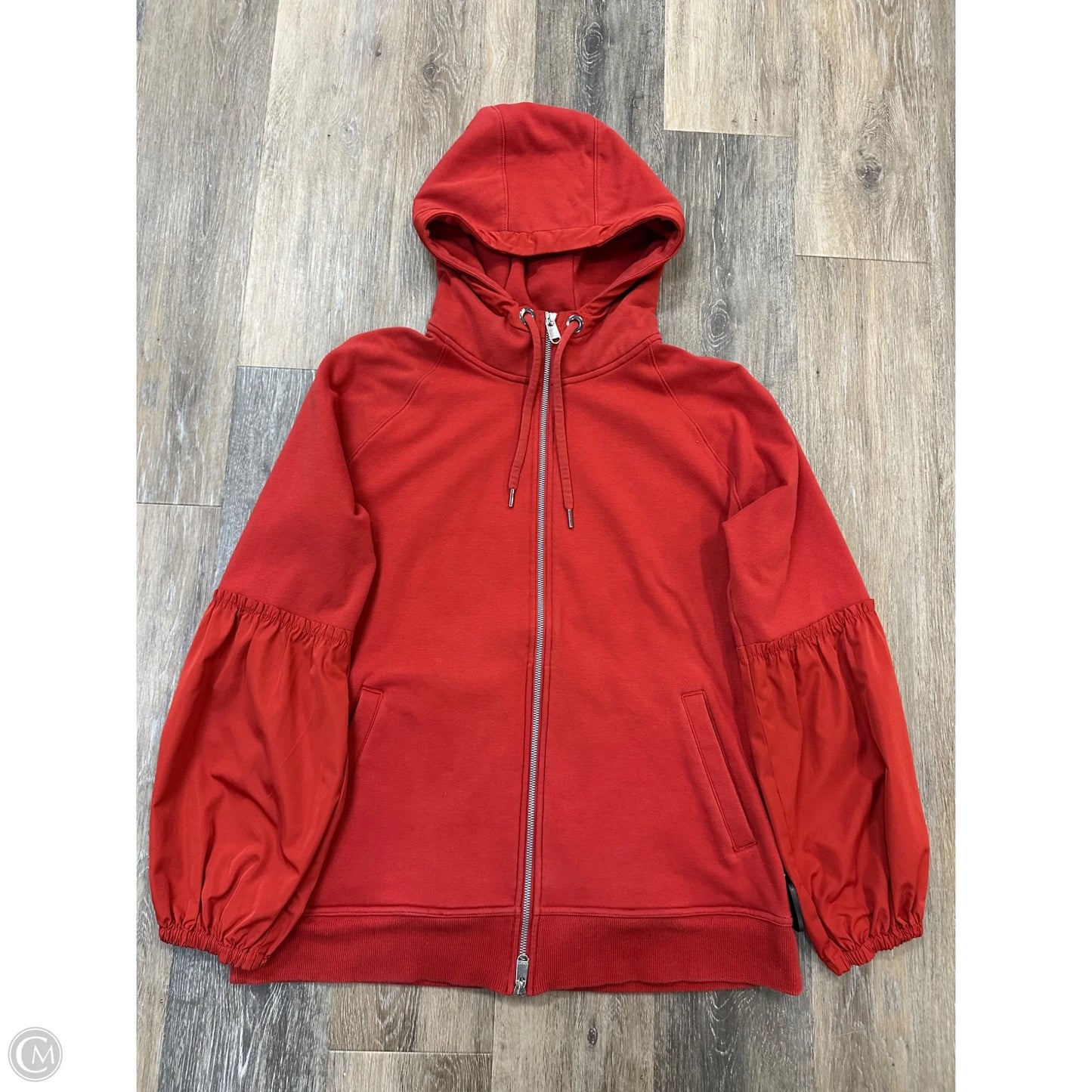 -Athletic Sweatshirt Hoodie By Athleta In Orange, Size: M