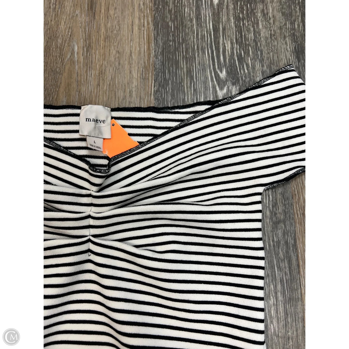 Top Short Sleeve By Maeve In Striped Pattern, Size: L