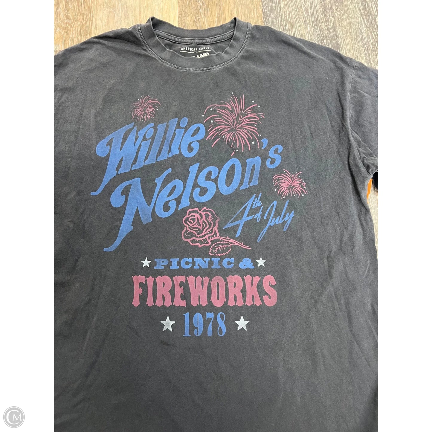 Top Short Sleeve By American Eagle In Grey, Size: M