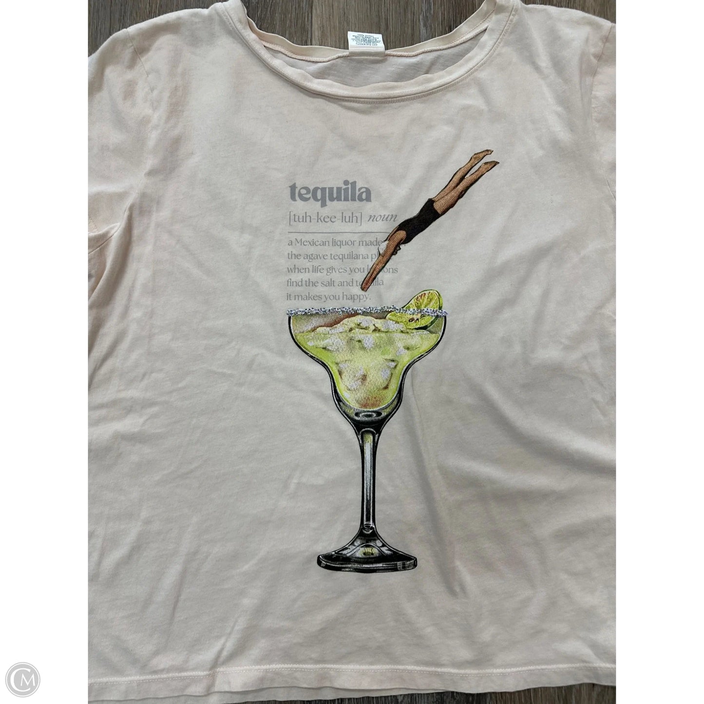 Top Short Sleeve By All Us In Cream, Size: Xl