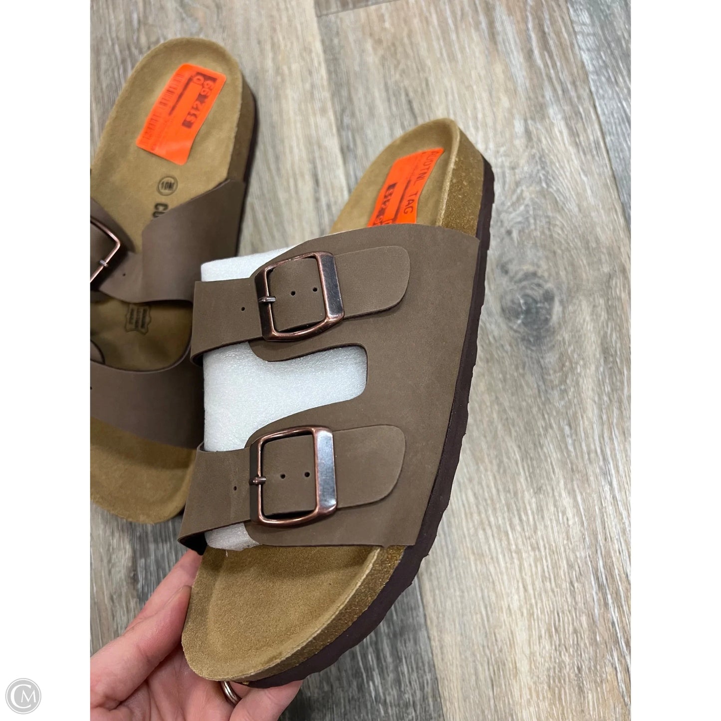 Sandals Flats By Cushionaire In Brown, Size: 10