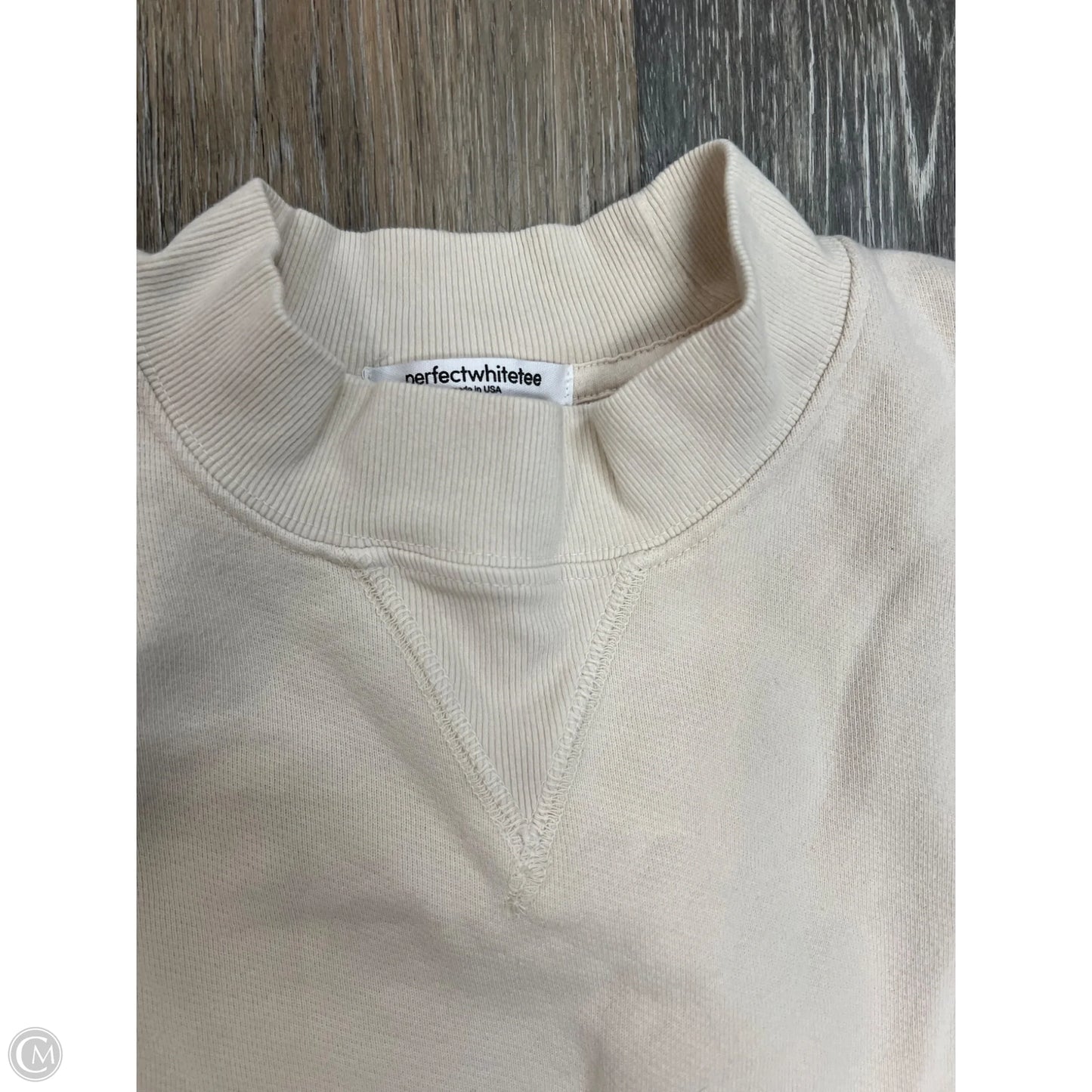 Sweatshirt Crewneck By Perfect White Tee In Cream, Size: S
