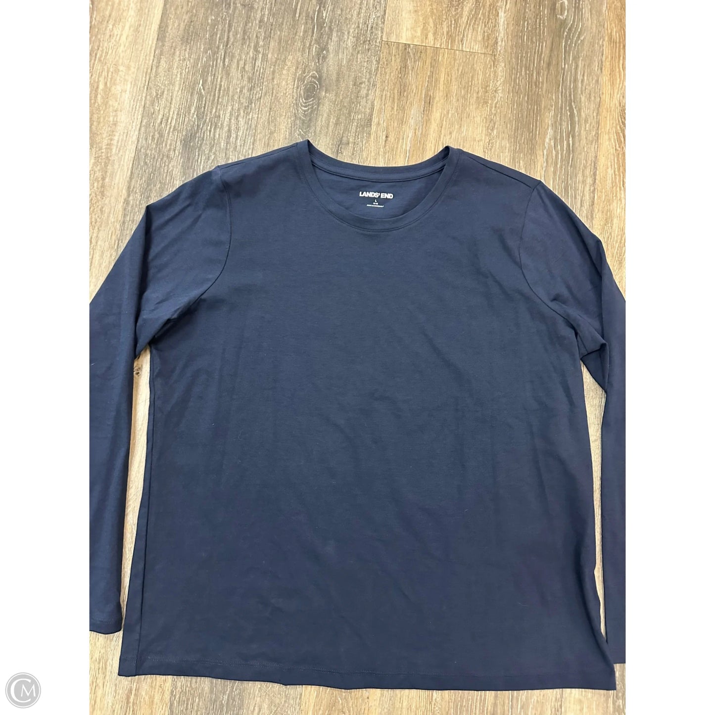 Top Long Sleeve By Lands End In Blue, Size: L