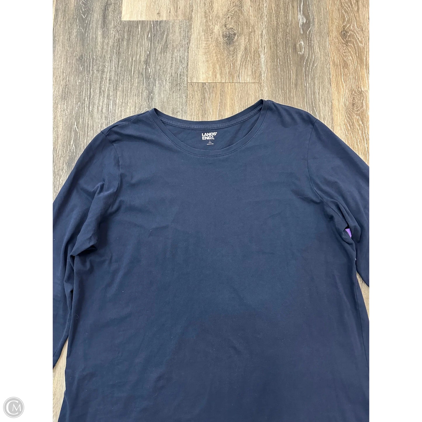 Top Long Sleeve By Lands End In Blue, Size: L