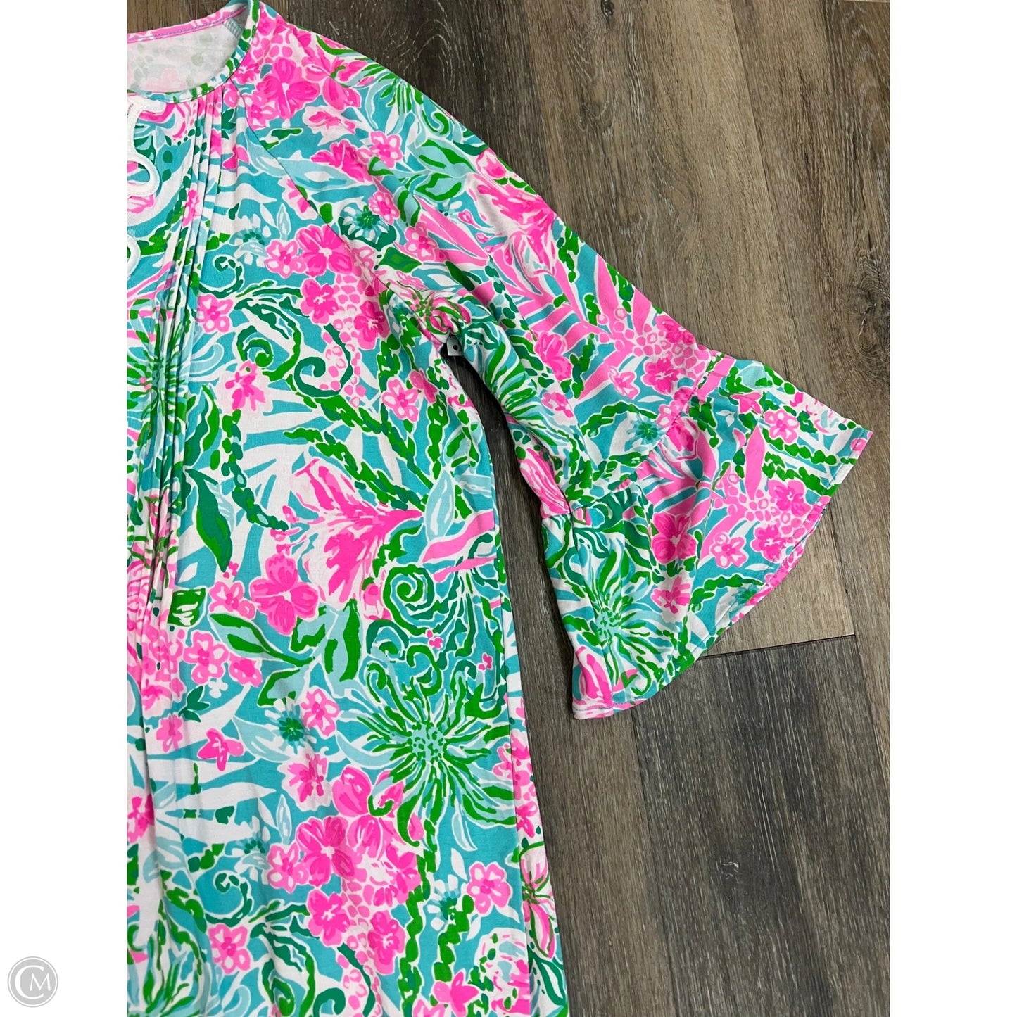 Dress Designer By Lilly Pulitzer In Green & Pink, Size: L