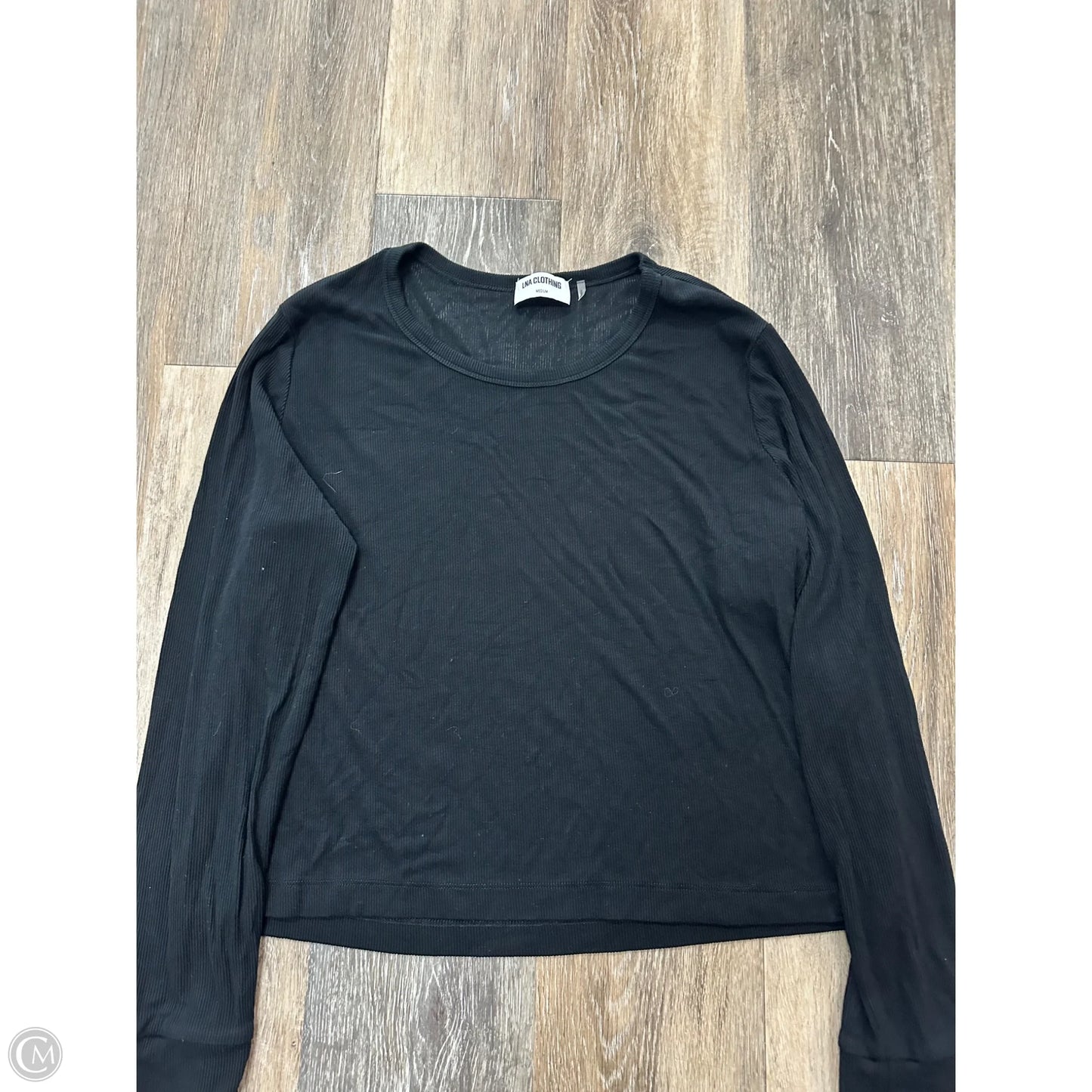 Top Long Sleeve By Lna In Black, Size: M