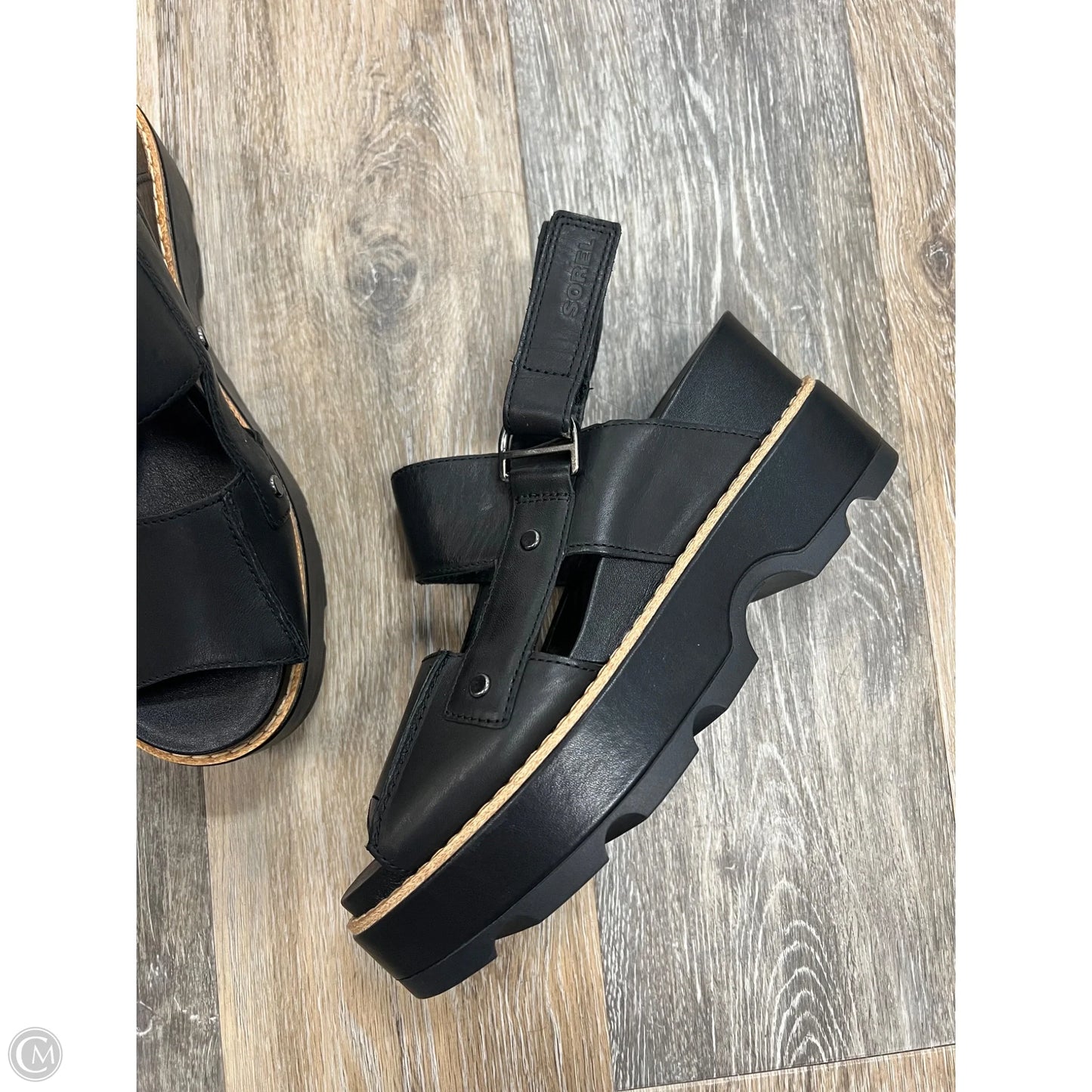 -Sandals Heels Platform By Sorel In Black, Size: 9