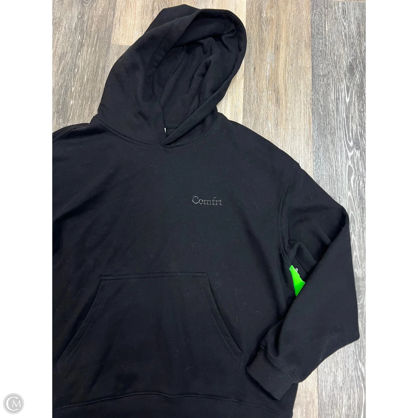 Athletic Sweatshirt Hoodie By Comfrt In Black, Size: S