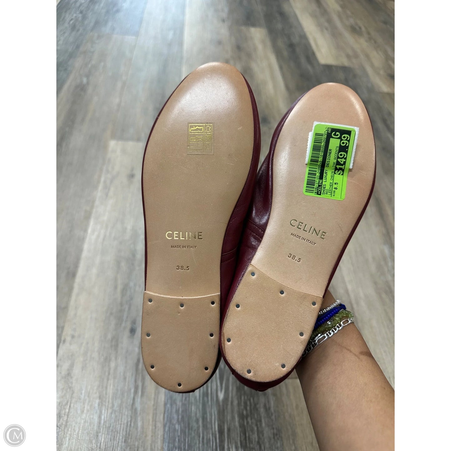 Shoes Luxury Designer By Celine In Red, Size: 8.5