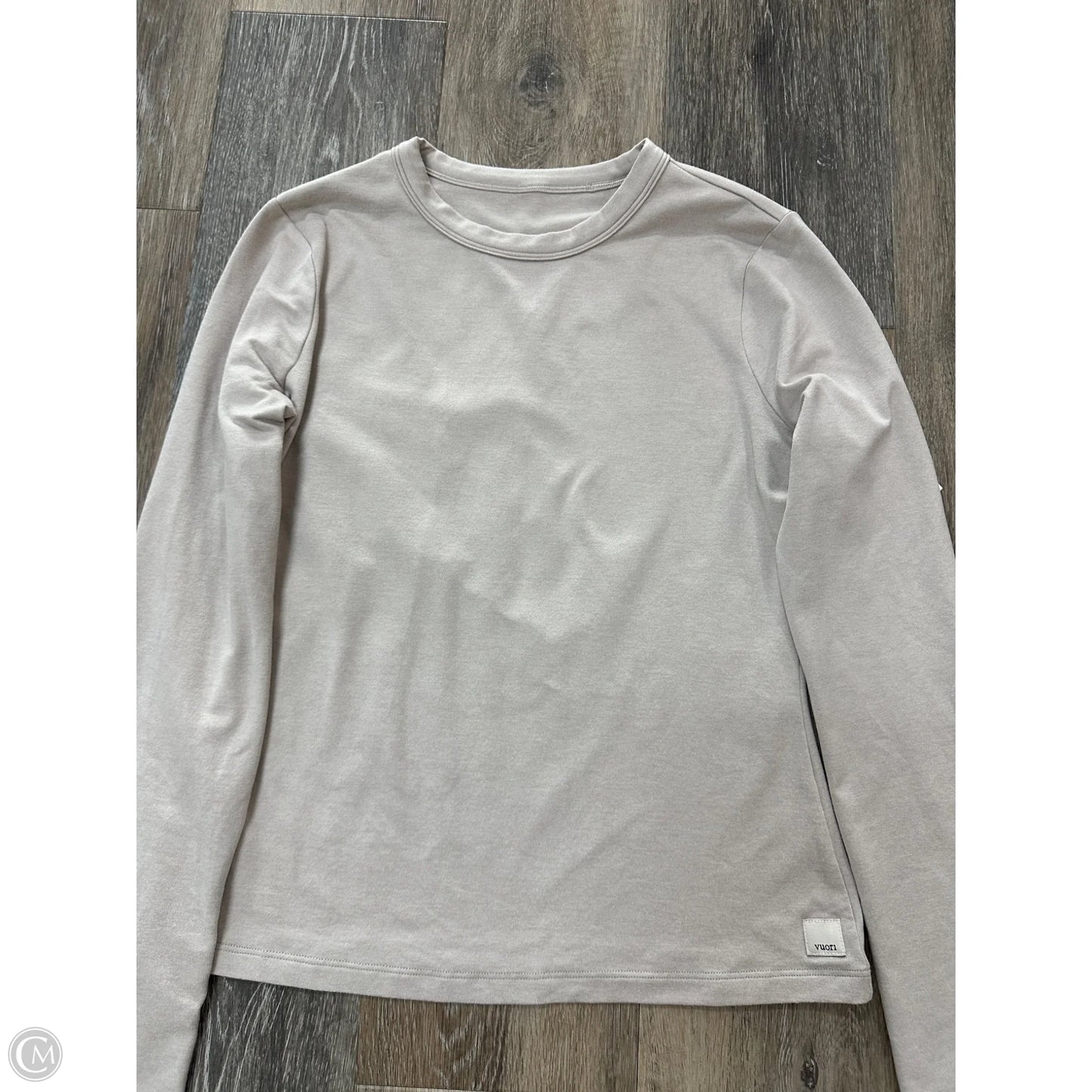 -Athletic Top Long Sleeve Crewneck By Vuori In Tan, Size: Xs
