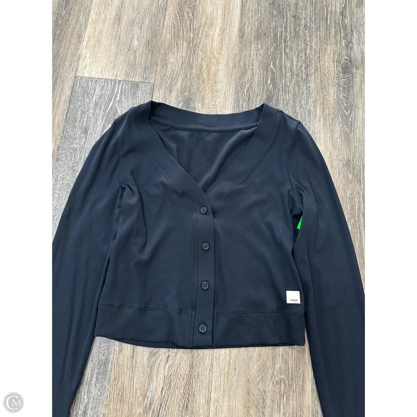 -Athletic Top Long Sleeve Collar By Vuori In Black, Size: Xs