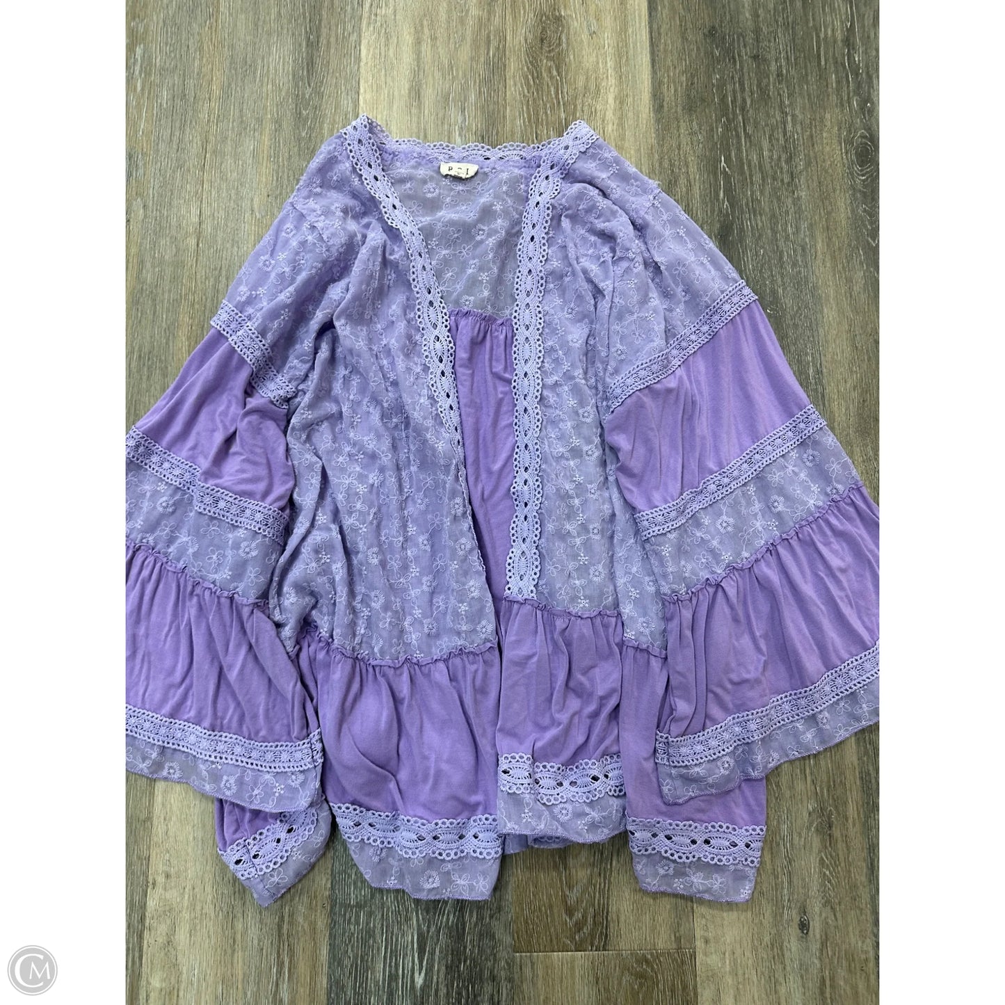 Blouse Long Sleeve By Pol In Purple, Size: S