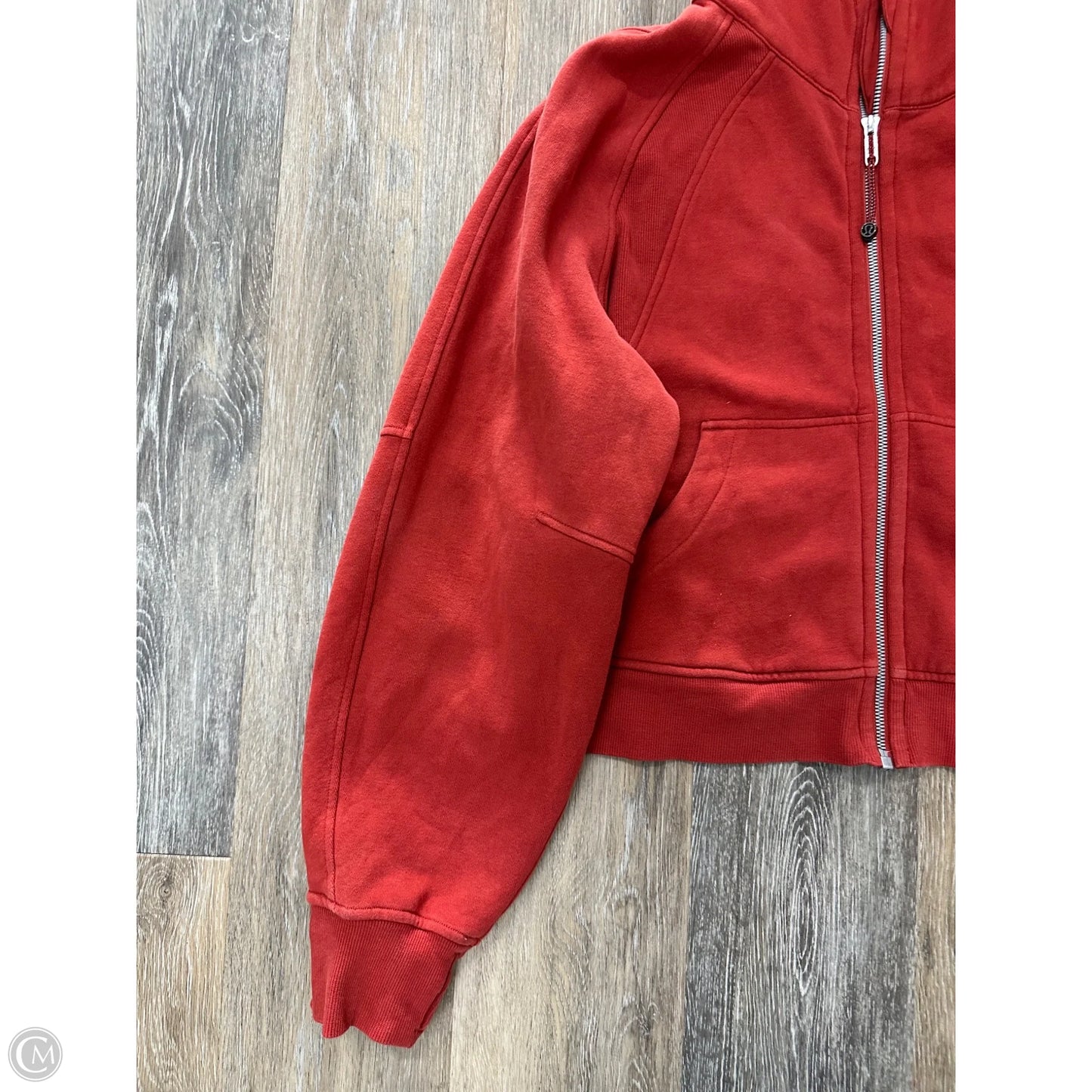 Athletic Sweatshirt Hoodie By Lululemon In Orange, Size: M