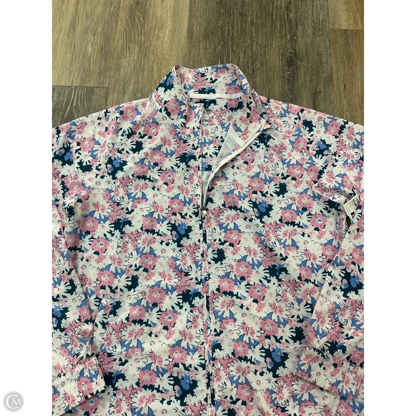 Athletic Jacket By Puma In Floral Print, Size: S