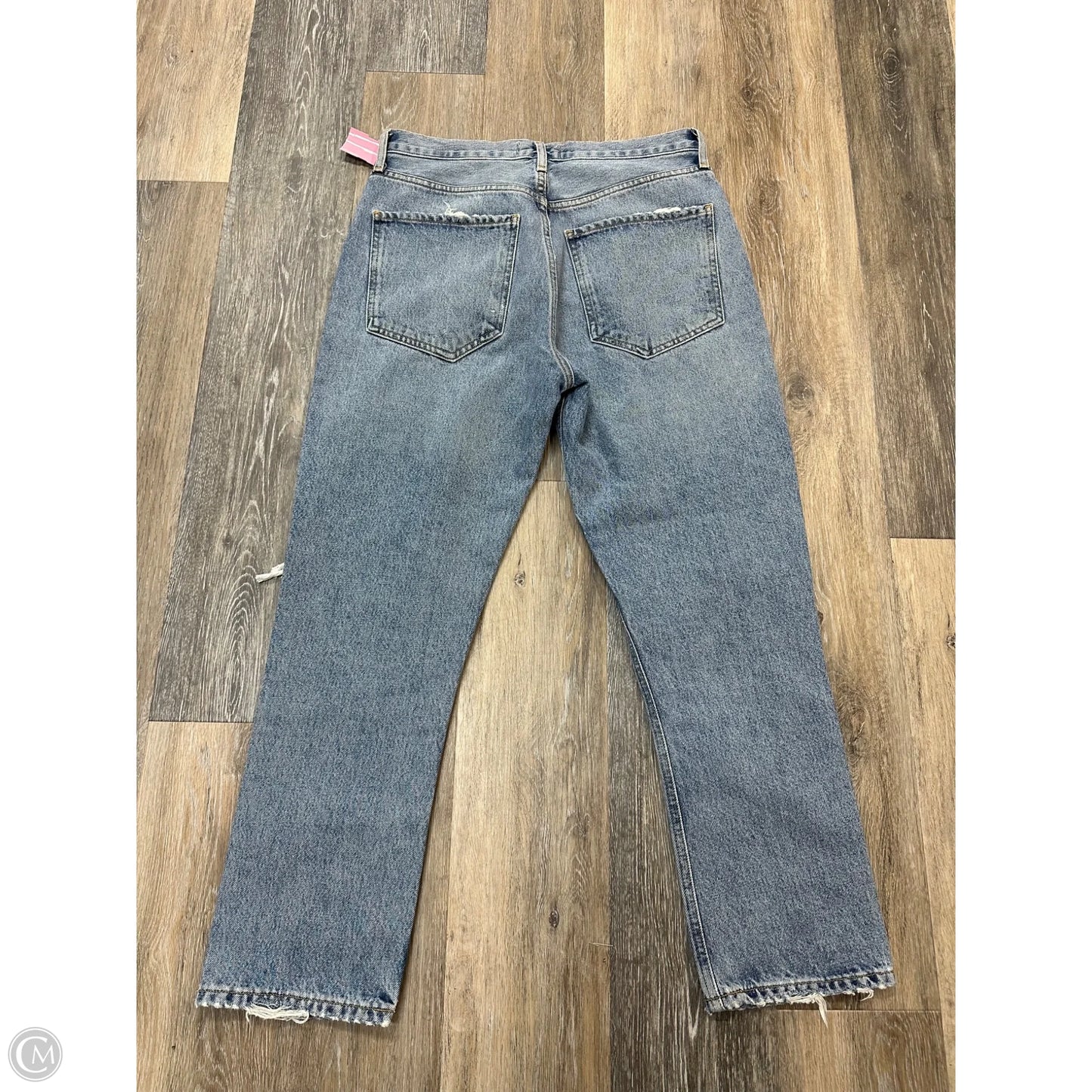 Jeans Straight By Agolde In Blue Denim, Size: 8