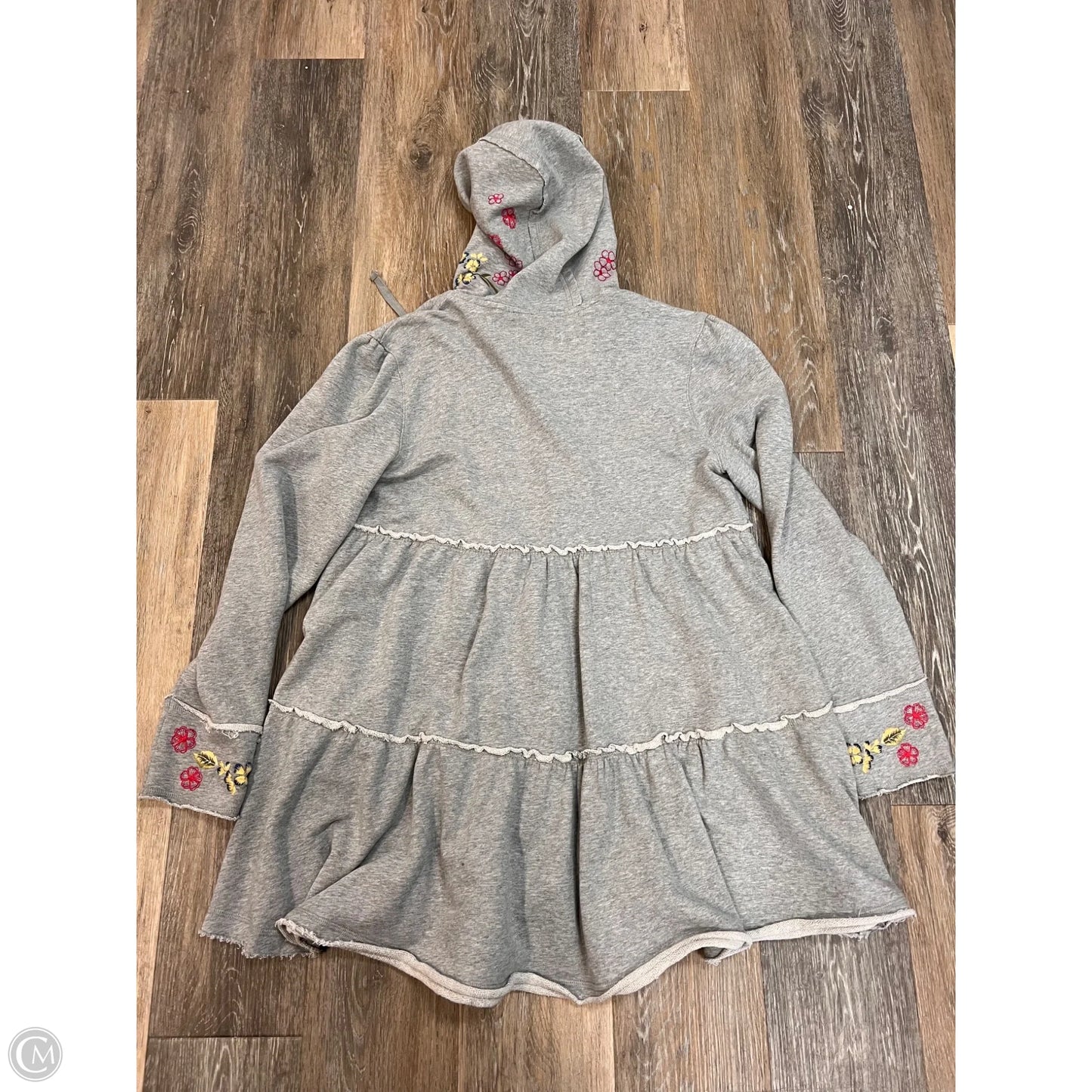 Sweatshirt Designer By Johnny Was In Grey, Size: M