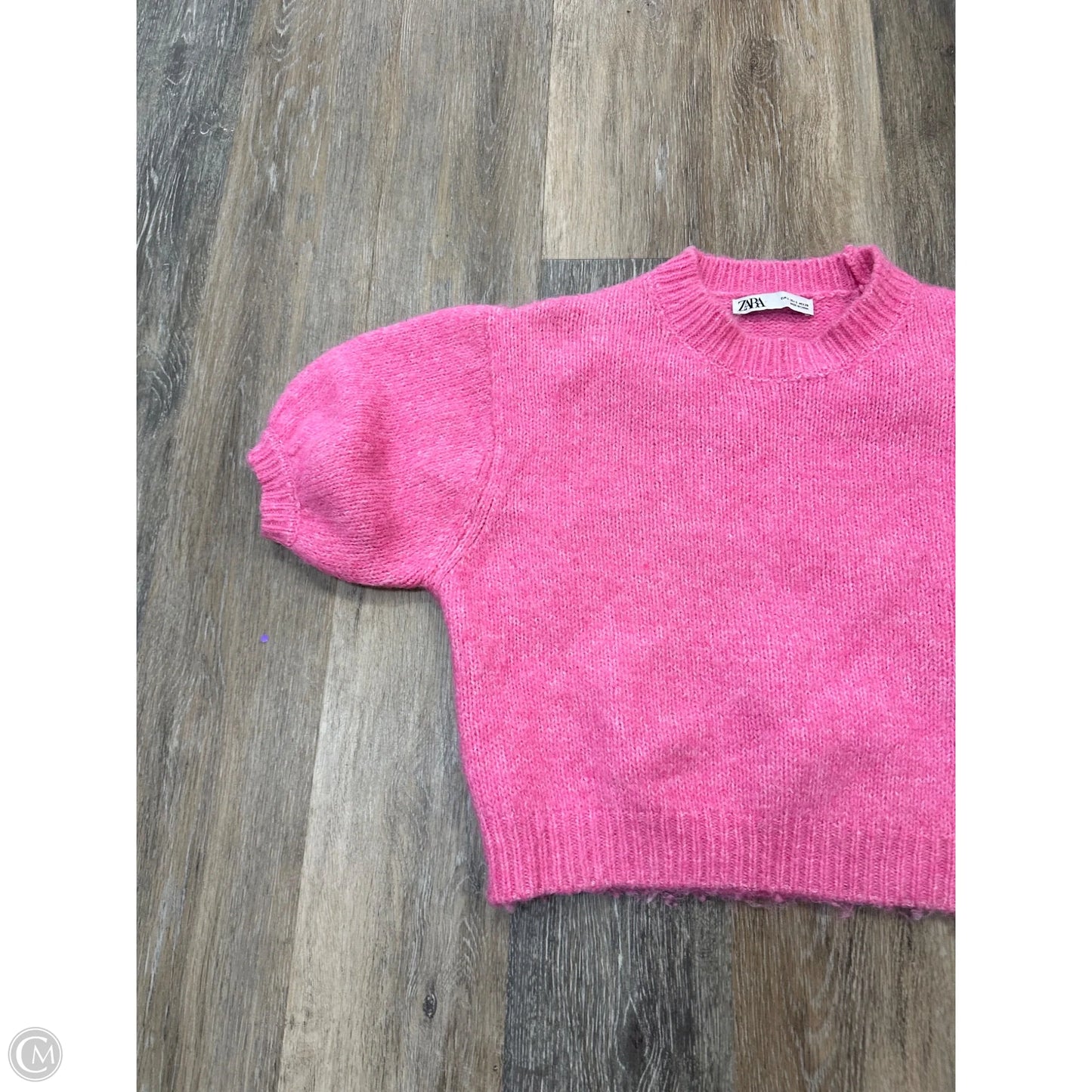 Sweater Short Sleeve By Zara In Pink, Size: S