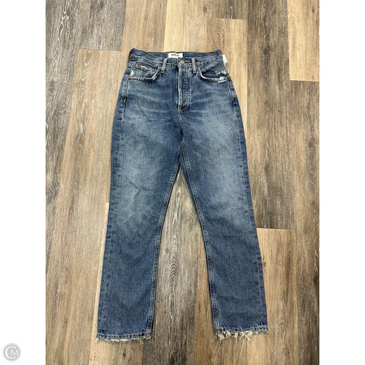 Jeans Straight By Agolde In Blue Denim, Size: 0