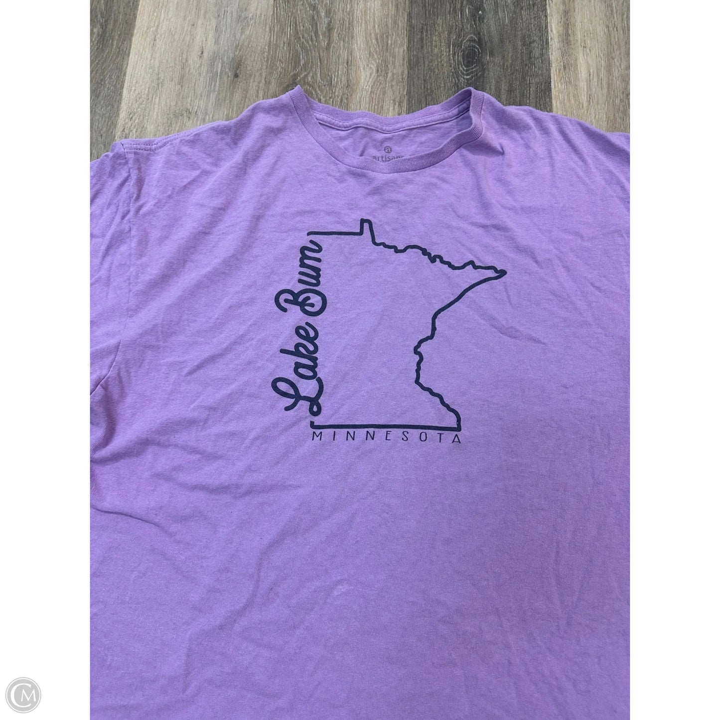 Top Short Sleeve By Artisans In Purple, Size: Xl