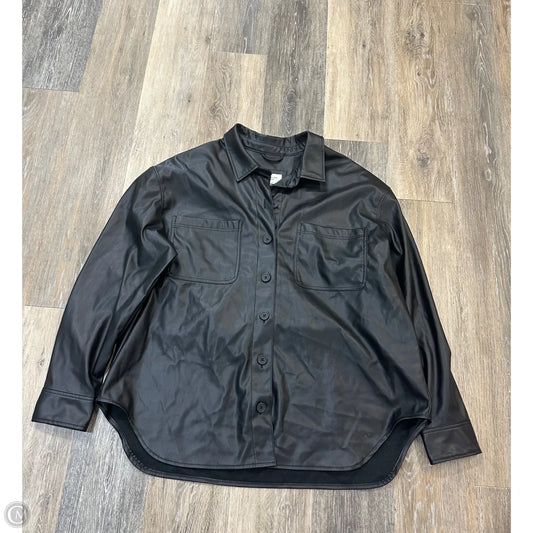 Jacket Shirt By American Eagle In Black, Size: L