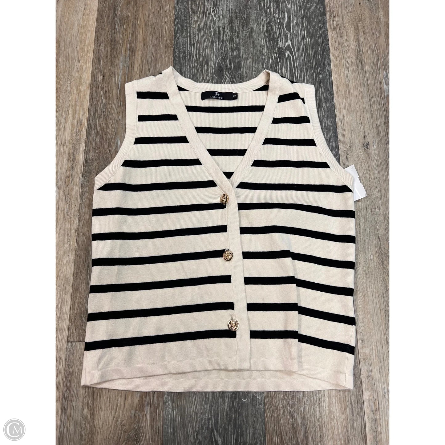 Vest Sweater By Lillusory In Striped Pattern, Size: S