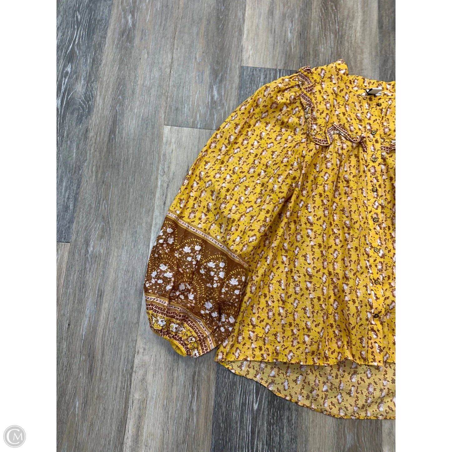 Blouse Long Sleeve By Joie In Yellow, Size: S