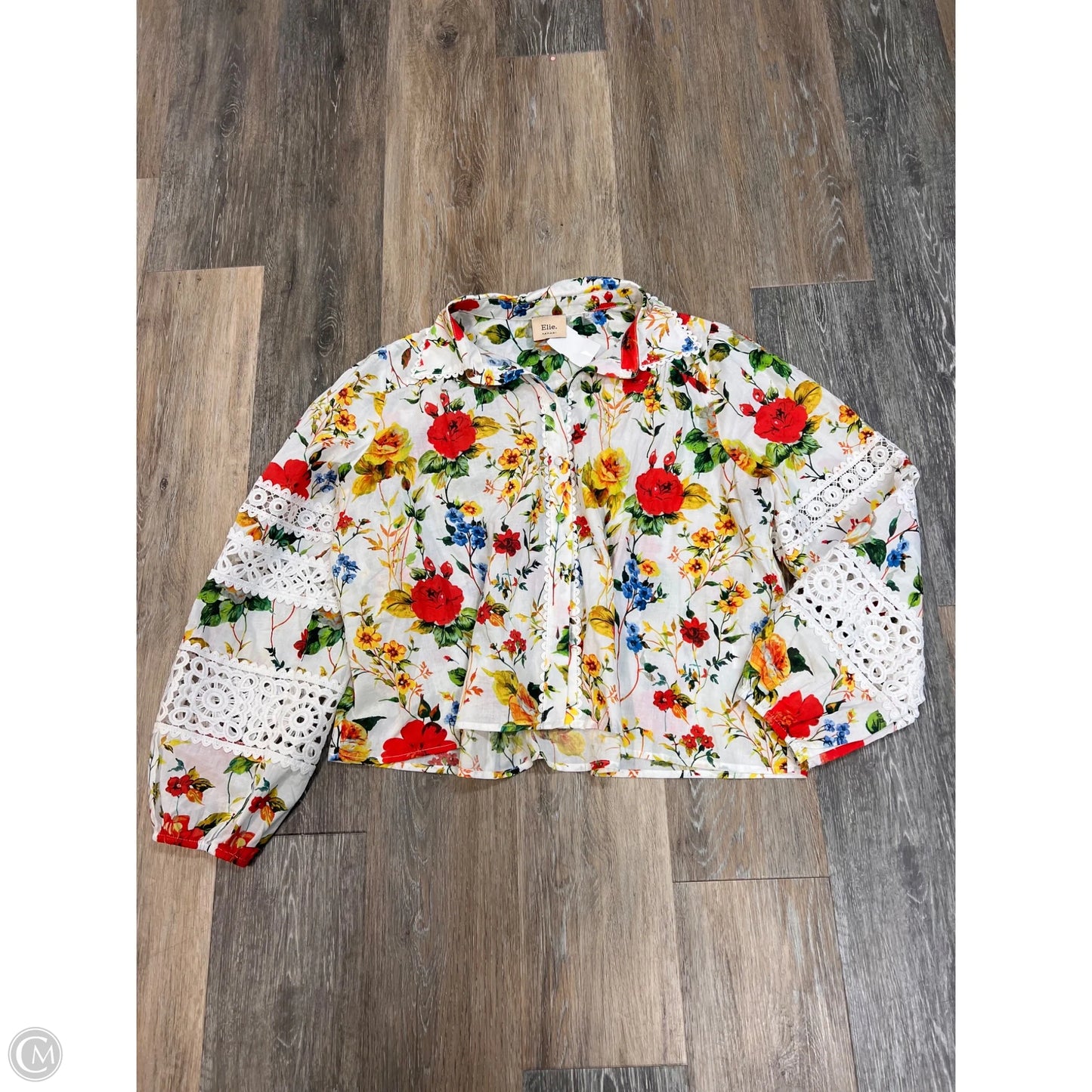 Blouse Long Sleeve By Elie Tahari In Floral Print, Size: S