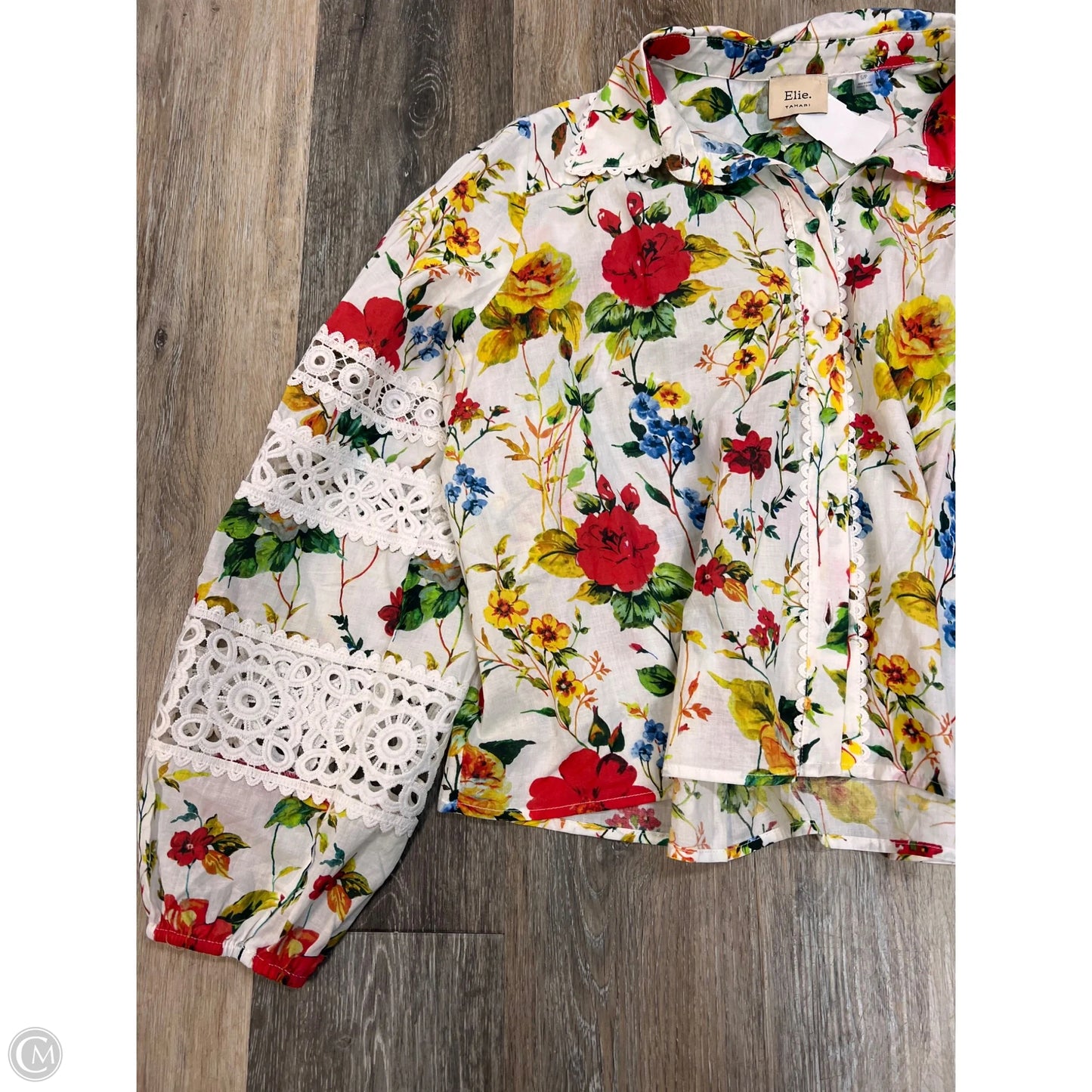 Blouse Long Sleeve By Elie Tahari In Floral Print, Size: S