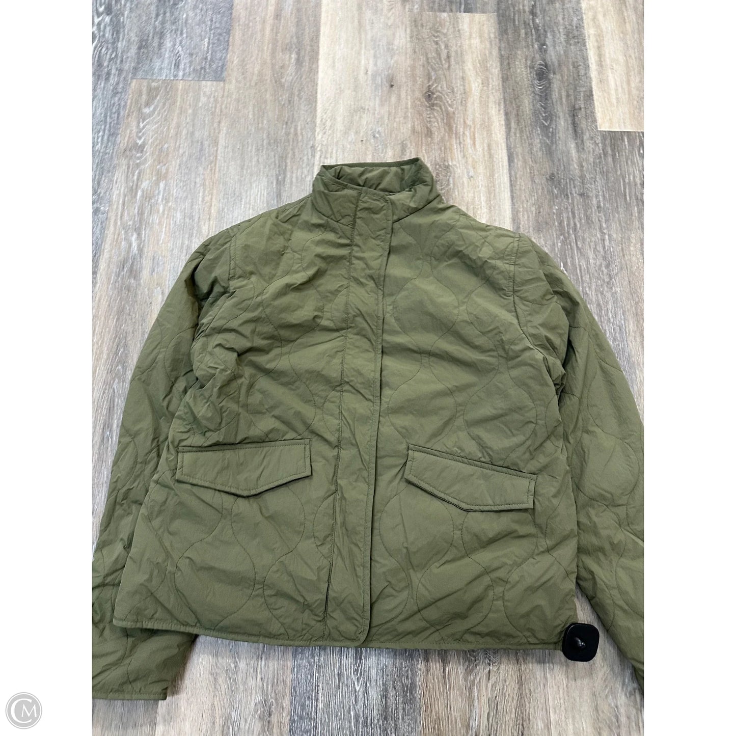Jacket Puffer & Quilted By Thread And Supply In Green, Size: S