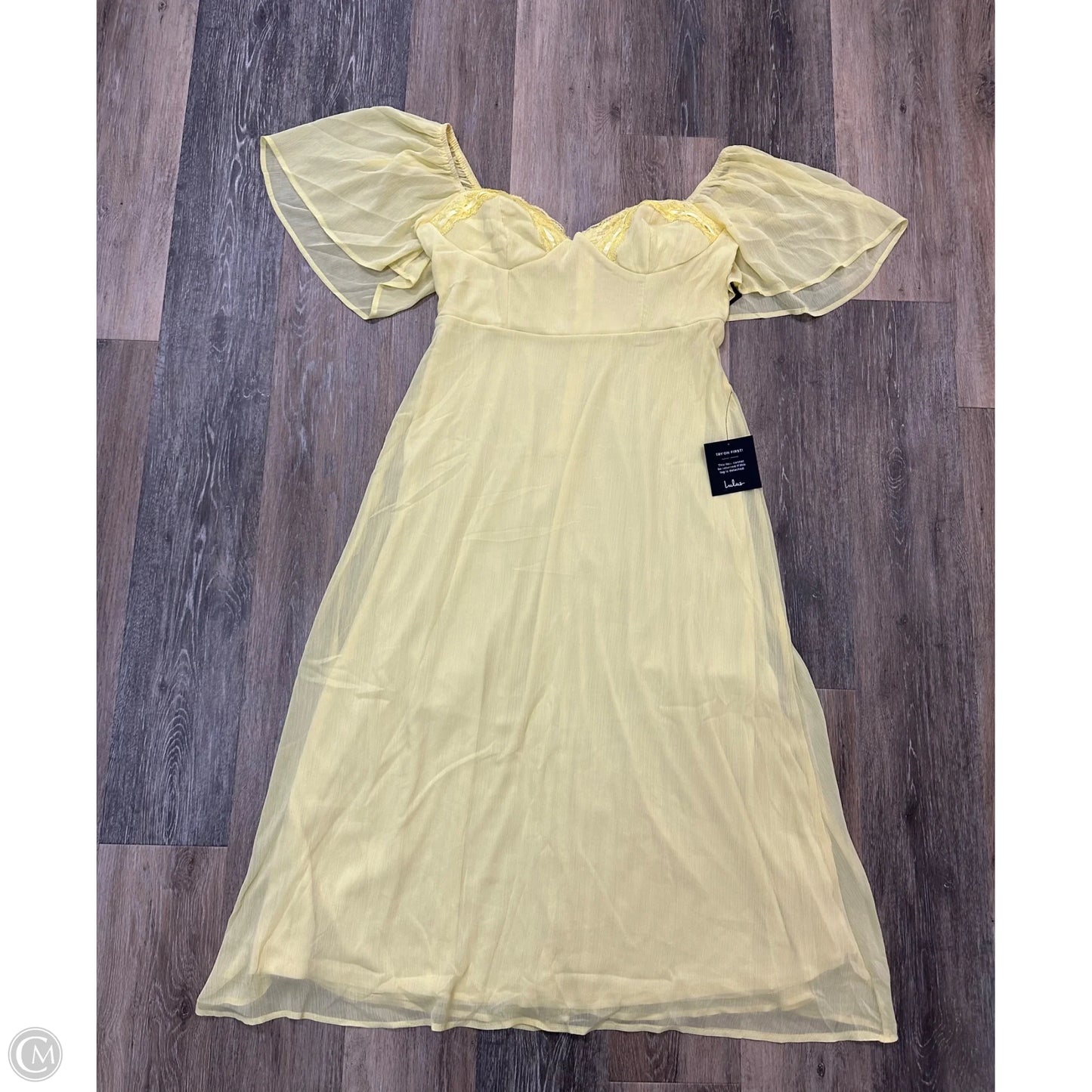 Dress Party Midi By Lulus In Yellow, Size: L