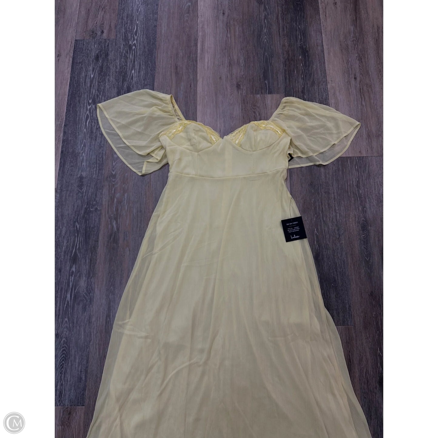 Dress Party Midi By Lulus In Yellow, Size: L