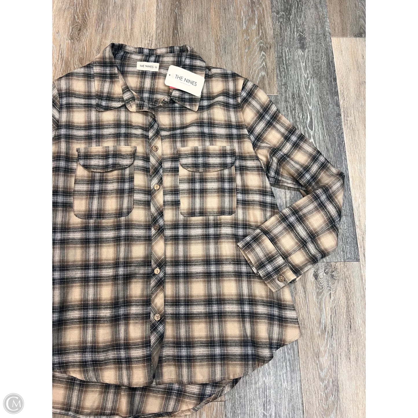 Blouse Long Sleeve By The Nines In Tan, Size: 2x