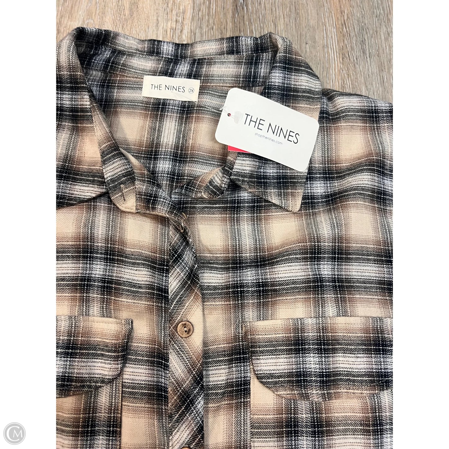 Blouse Long Sleeve By The Nines In Tan, Size: 2x