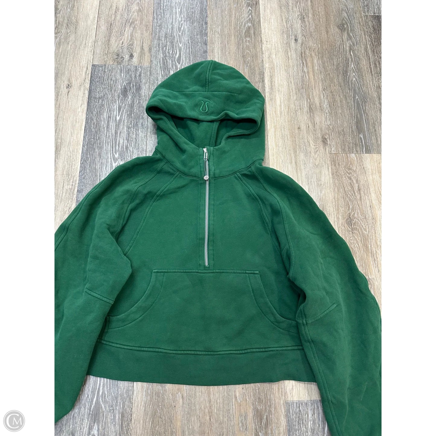 Athletic Sweatshirt Hoodie By Lululemon In Green, Size: M
