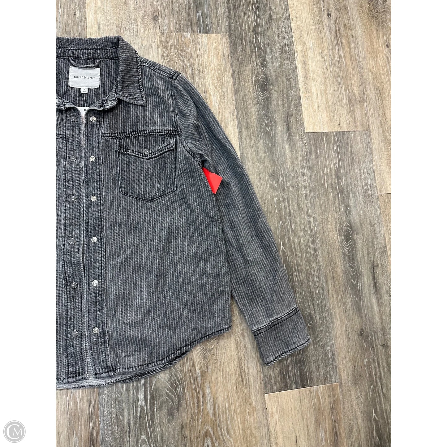 Jacket Shirt By Thread And Supply In Grey, Size: S