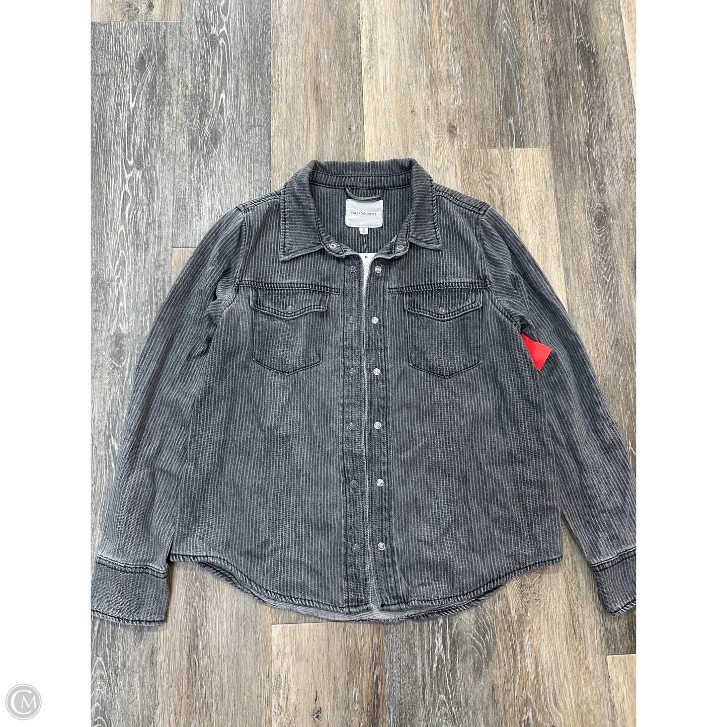 Jacket Shirt By Thread And Supply In Grey, Size: S