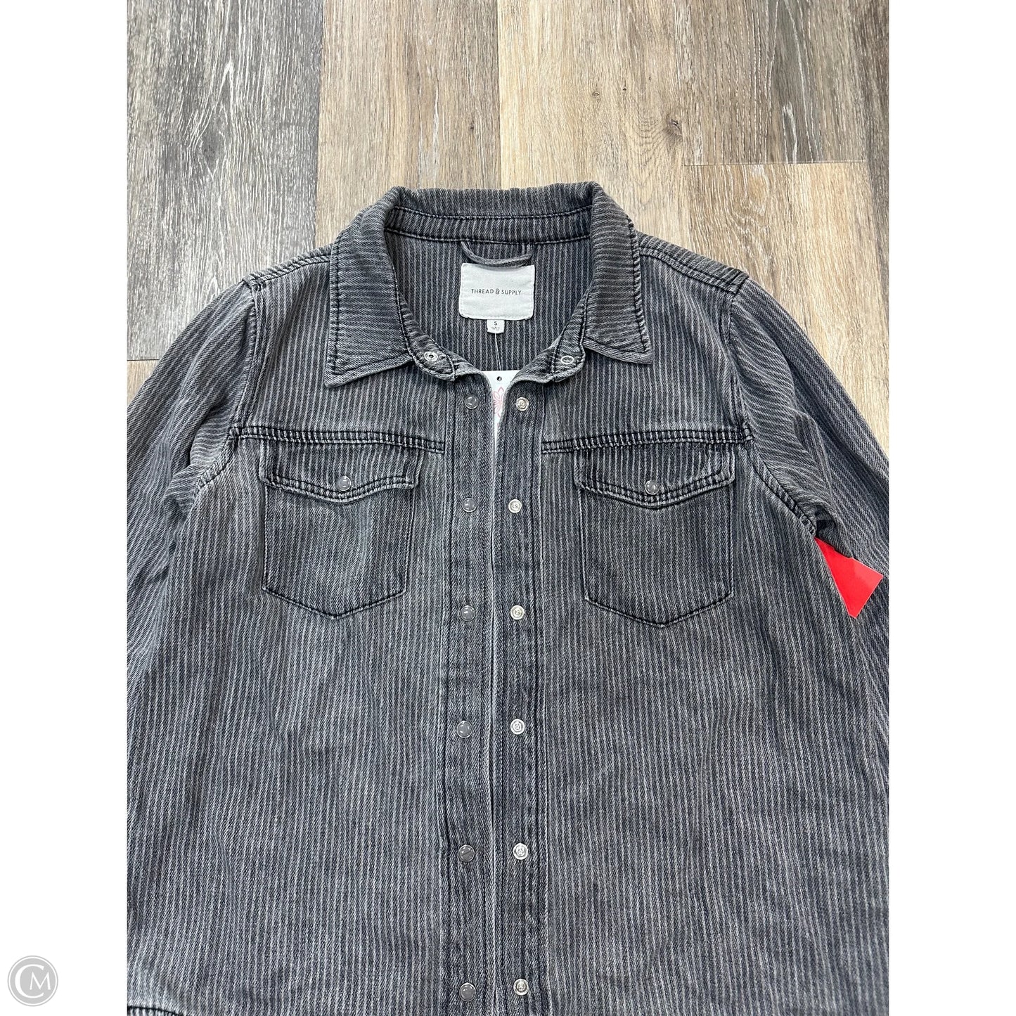 Jacket Shirt By Thread And Supply In Grey, Size: S