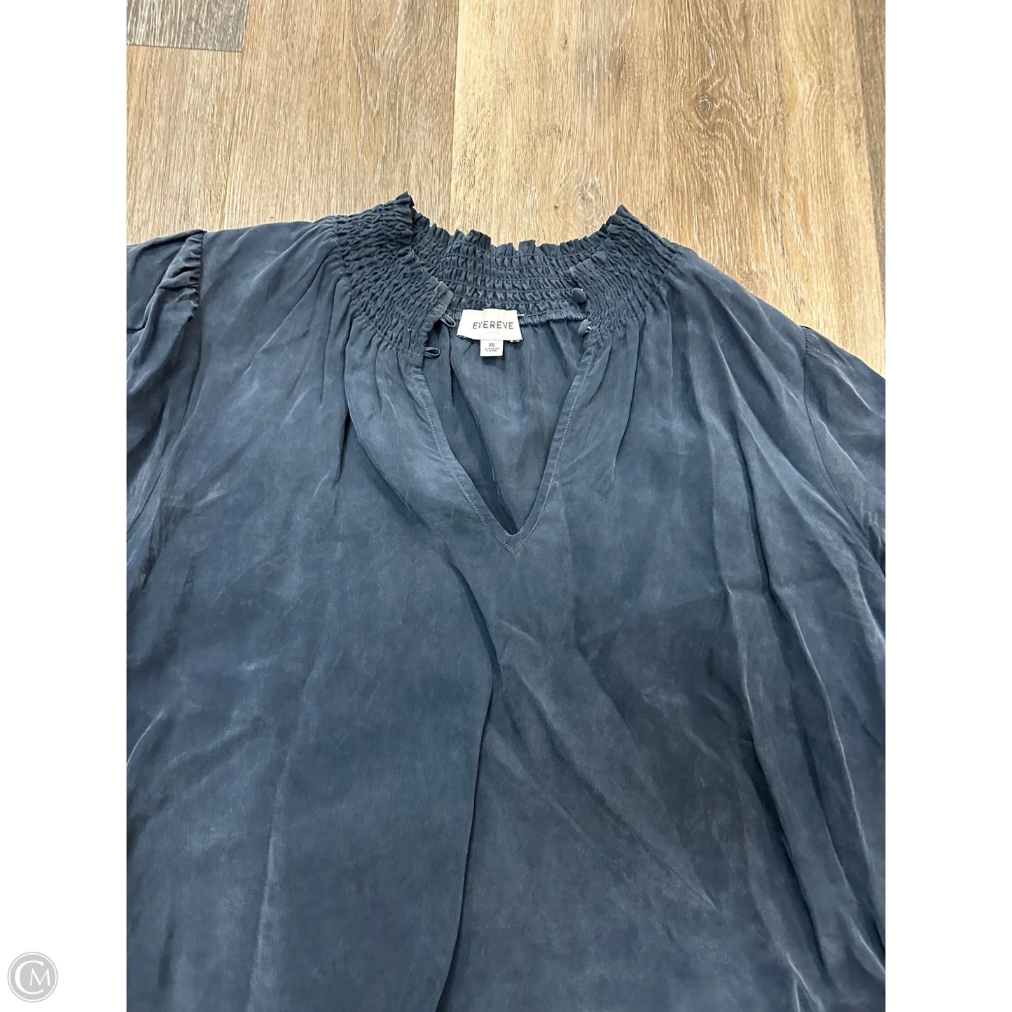 Blouse Short Sleeve By Evereve In Navy, Size: Xl