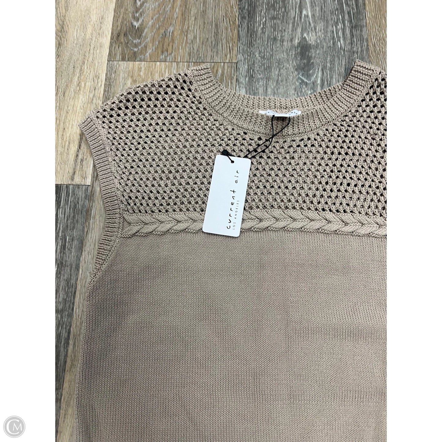 Sweater Short Sleeve By Current Air In Brown, Size: S