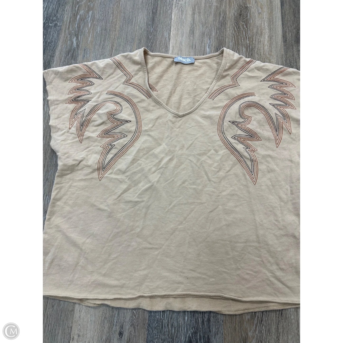 Top Short Sleeve By Blue B In Tan, Size: L