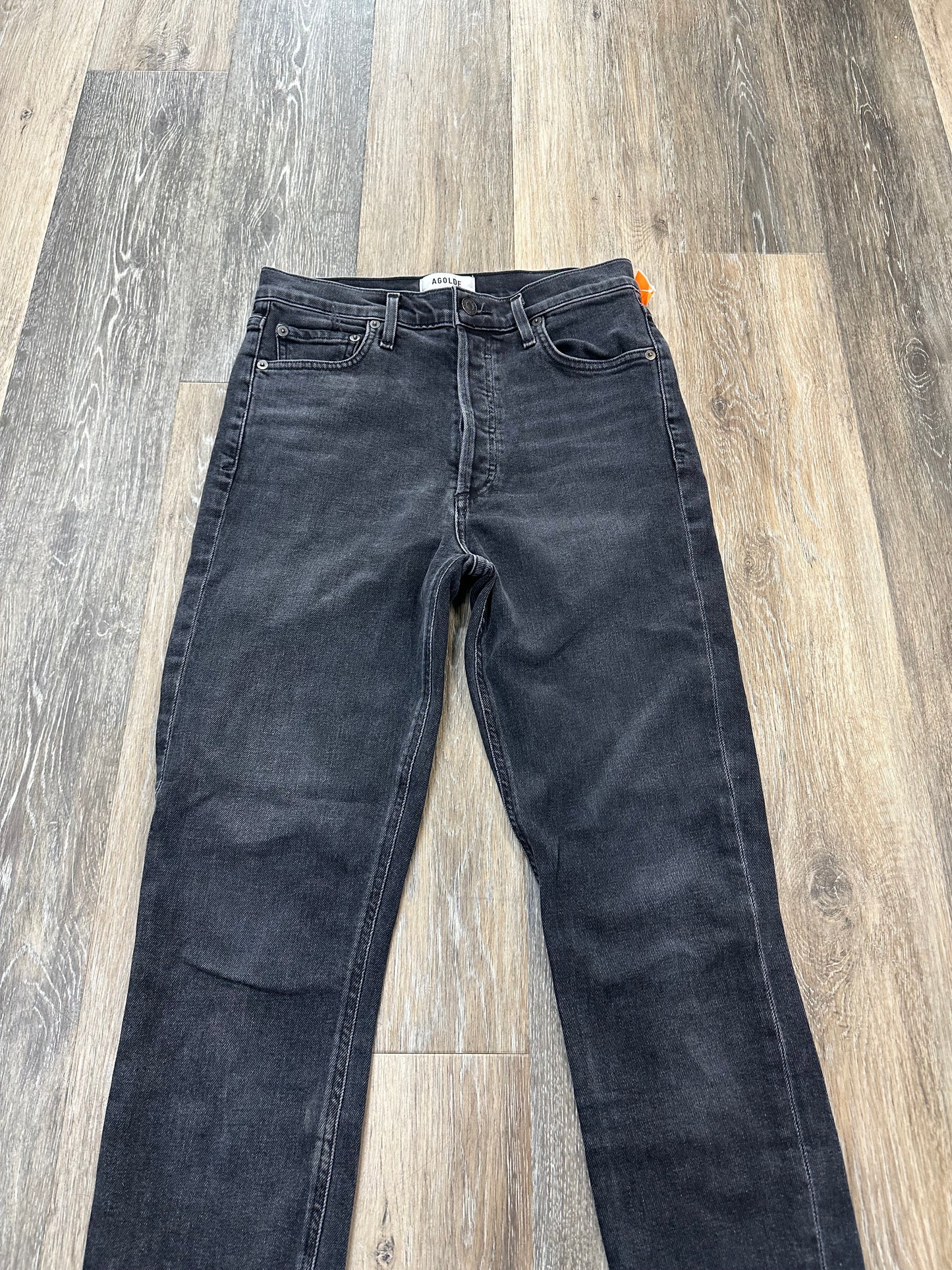Jeans Skinny By Agolde In Black Denim, Size: 4