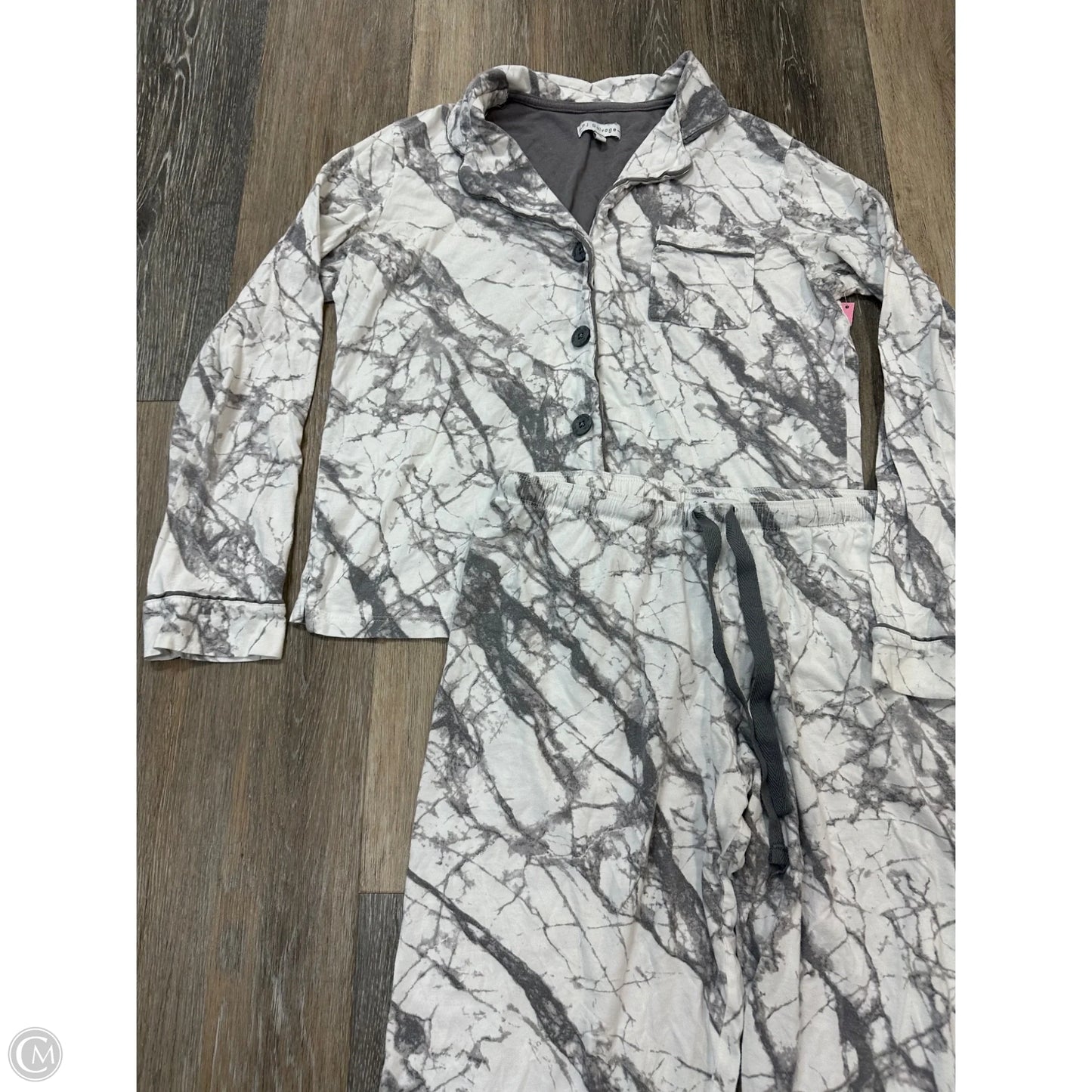 Pajamas 2pc By PJ Salvage In Grey & White, Size: S