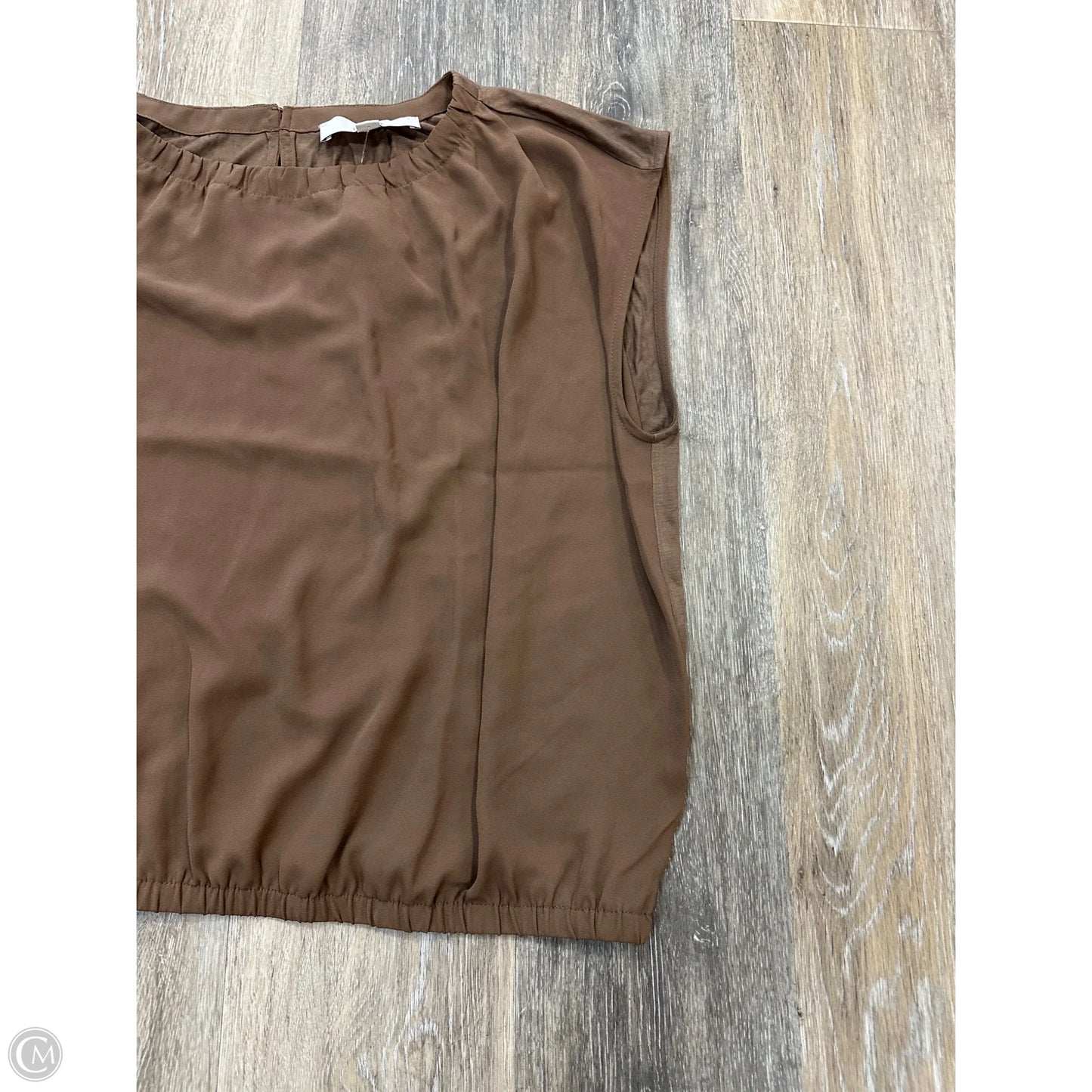 Top Short Sleeve By Loft In Brown, Size: L