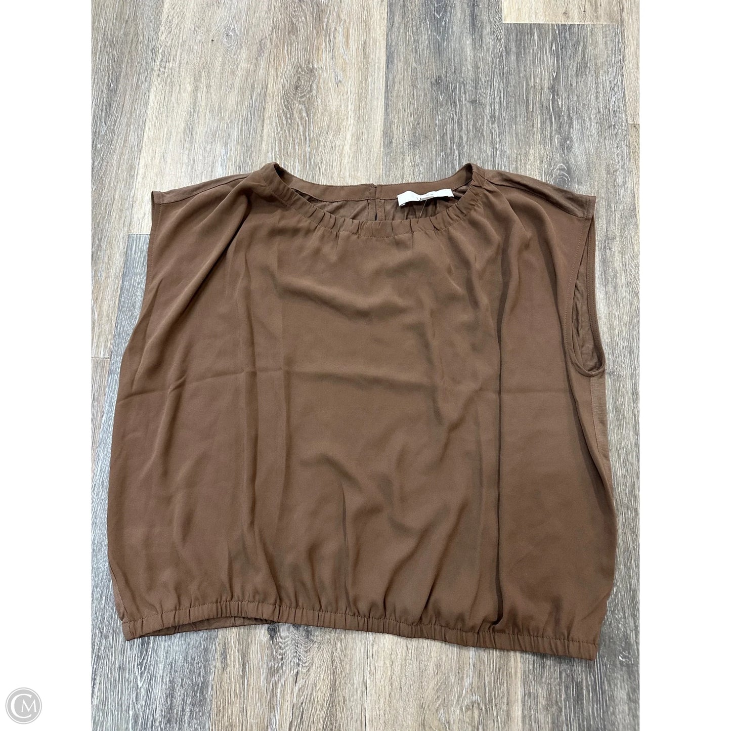 Top Short Sleeve By Loft In Brown, Size: L