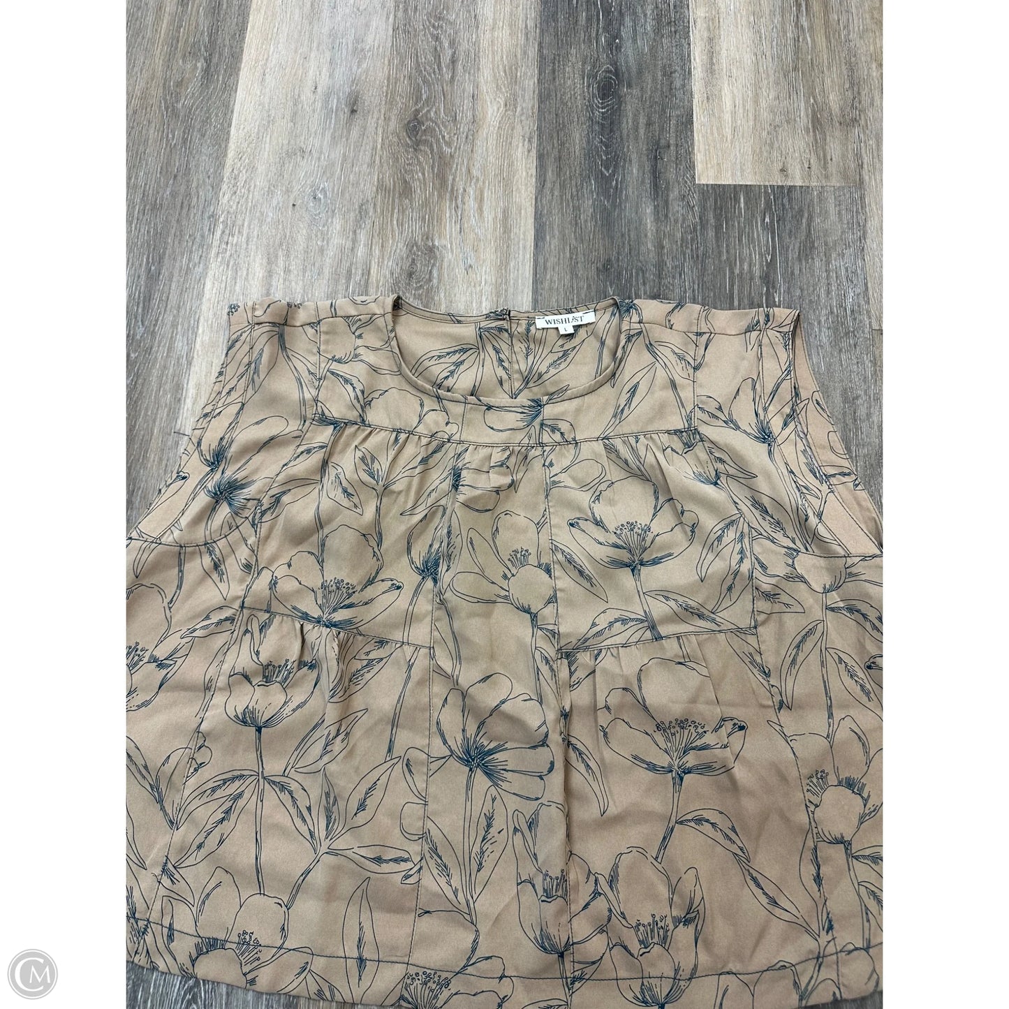 Top Short Sleeve By Wishlist In Brown, Size: L